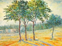 Sabiha Nasar-ud-deen, The Three Graces, 18 x 24 Inch, Oil with knife on Canvas, Landscape Painting, AC-SBND-009